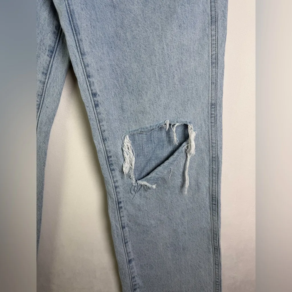 Pistola Women’s Cassie Super High Rise Straight Jean Light Wash Distressed Sz 28 - Image 2