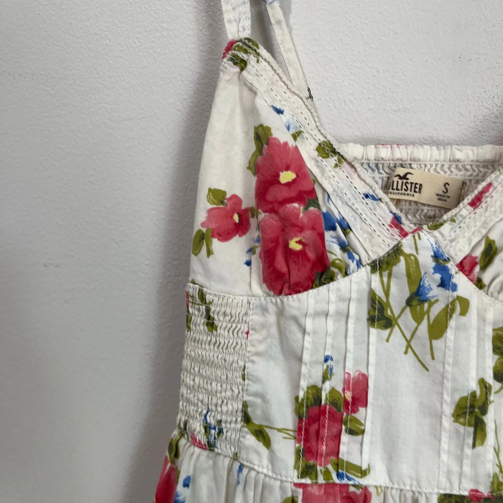 Hollister Floral Babydoll Dress White Size S Mini Cottagecore Coquette - Image 6