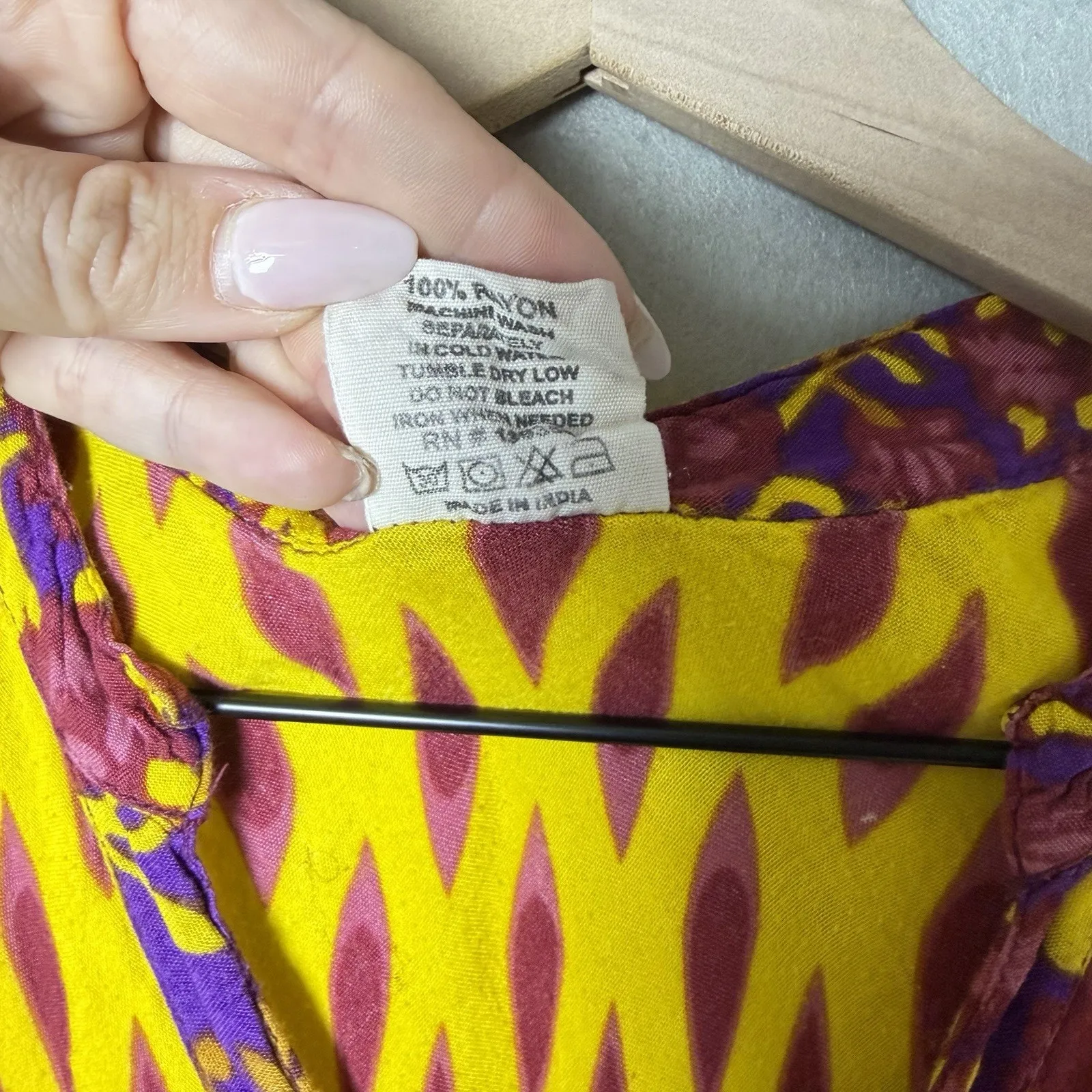 Seven Islands Yellow Floral Purple Trim Sleeveless Midi Dress Women’s Size M Size M - Image 5