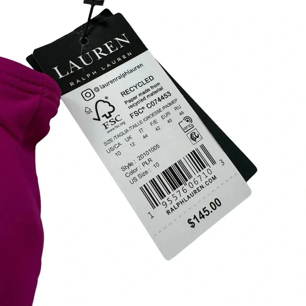 Lauren Ralph Lauren Beach Club Twisted One Piece Swimsuit Magenta Size 10 NWT - Image 8