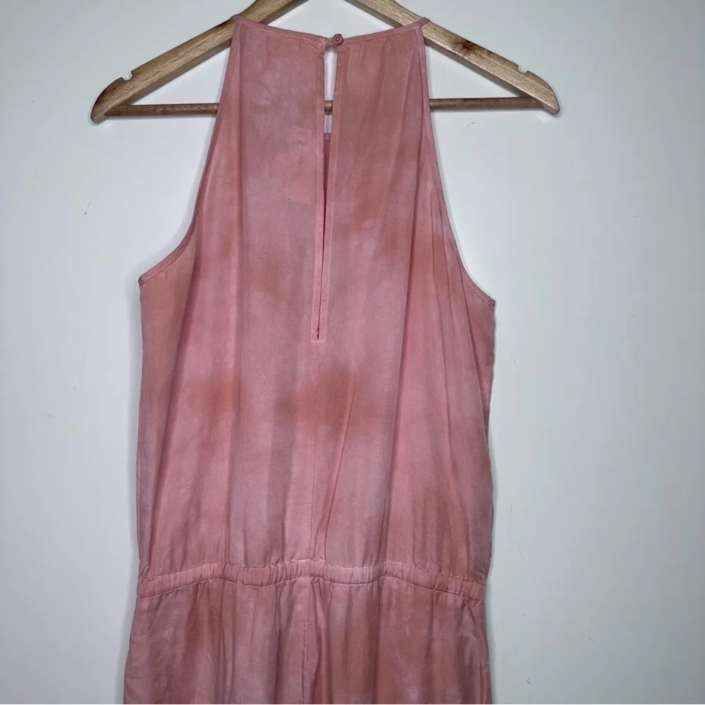 Cloth & Stone Anthropologie Day Tripper Peachy Pink Tie Dye Cropped Jumpsuit S - Image 3