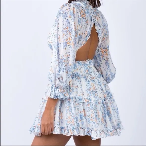 Floral Open Back Dress - Image 2