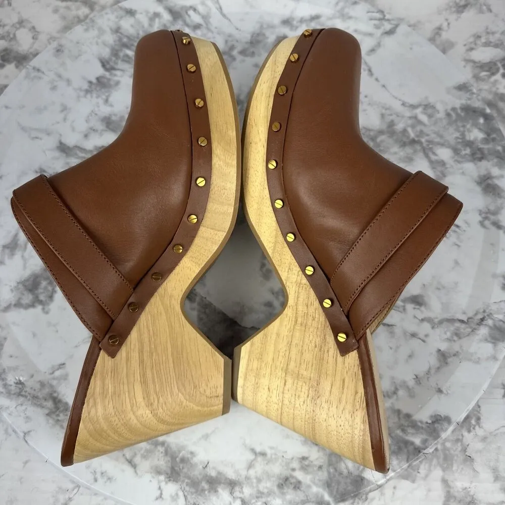 Veronica Beard Women Hendrix Leather Buckle Mule Clogs Hazelwood Brown Size 10.5 - Image 6