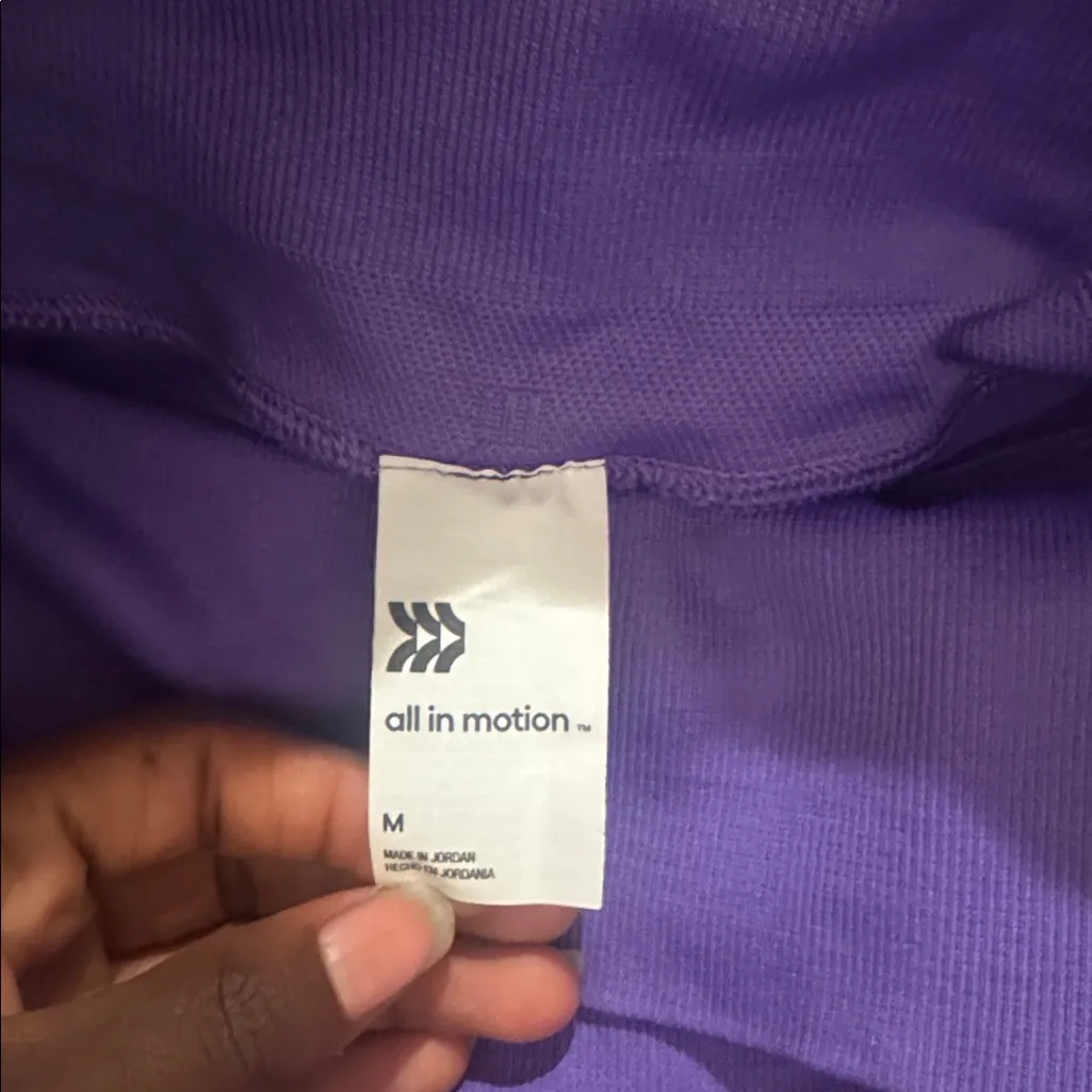 All In Motion Purple Gym Spandex Shorts SIZE M - Image 2