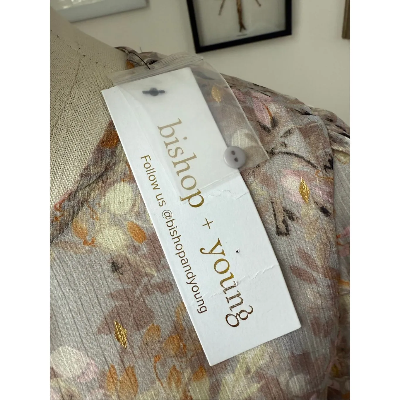 NWT Bishop + Young Smocked Waist Floral Victoria Midi Dress $100 XL - Image 6