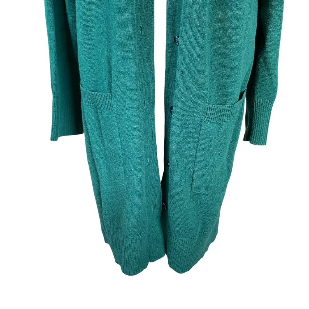 Denim & Company green long sleeve button down cardigan women's size medium - Image 6