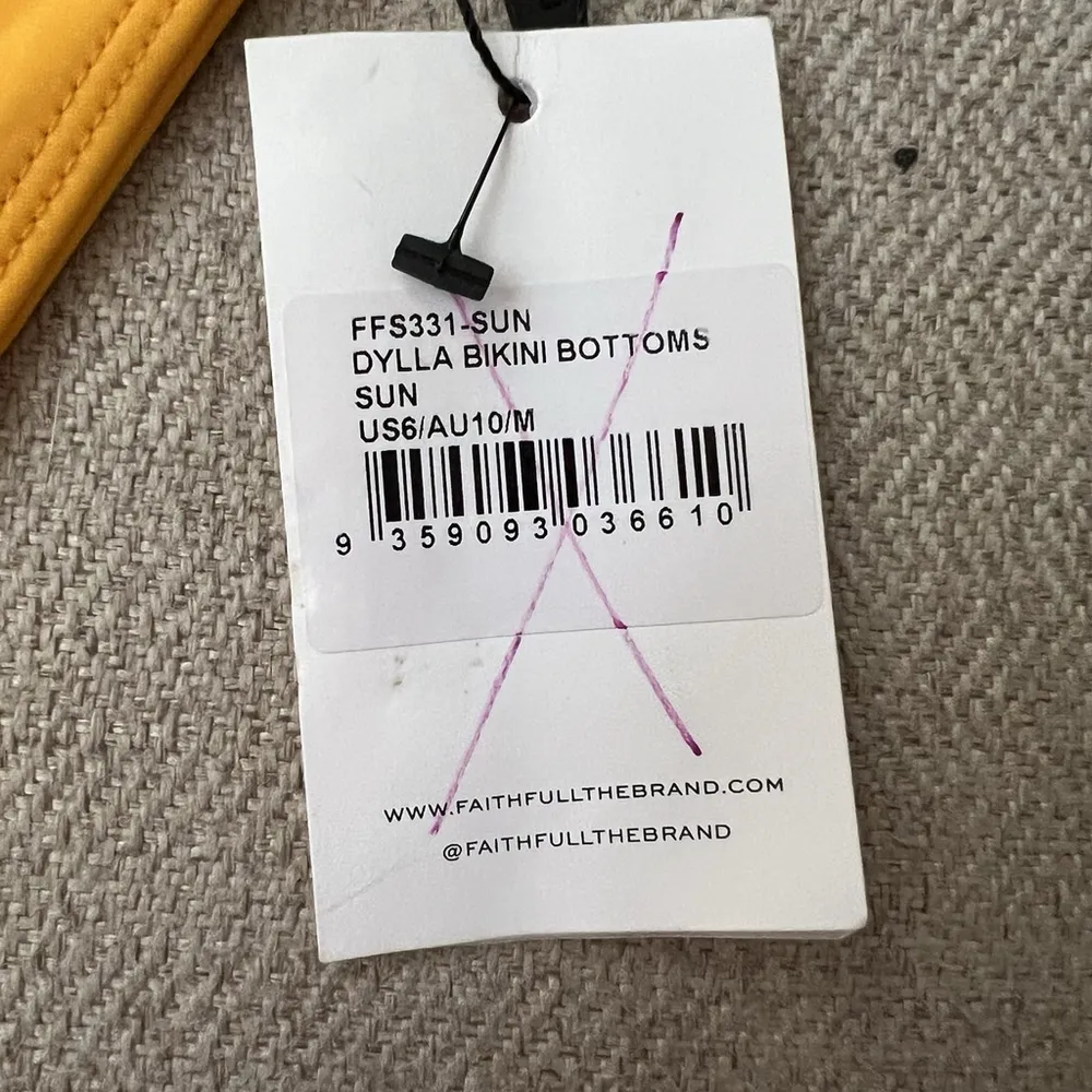 Faithfull The Brand Dylla High Bikini Bottoms | Sun Yellow Womens Us Size 6 NWT - Image 6