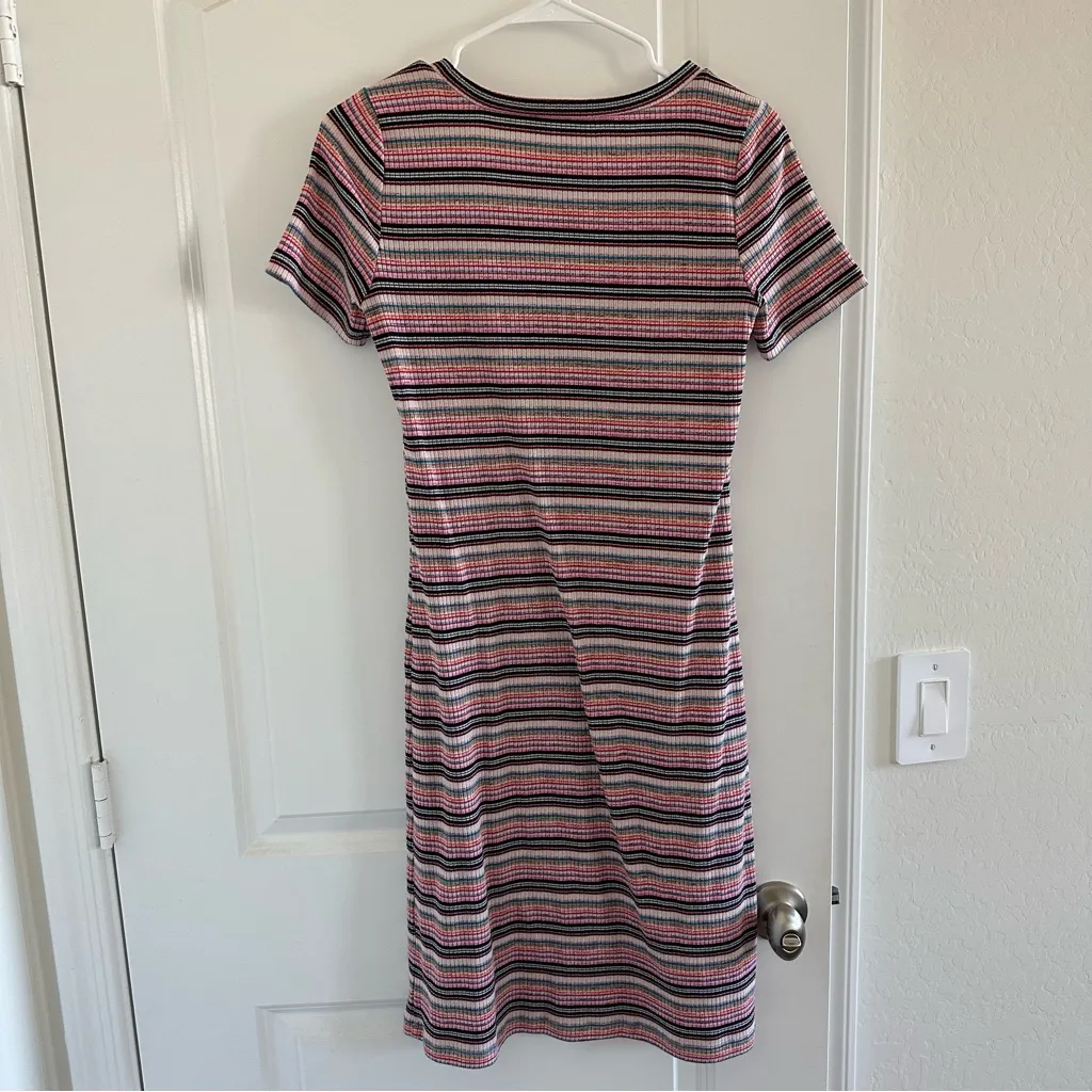 Loft ribbed short sleeve striped dress - Image 3