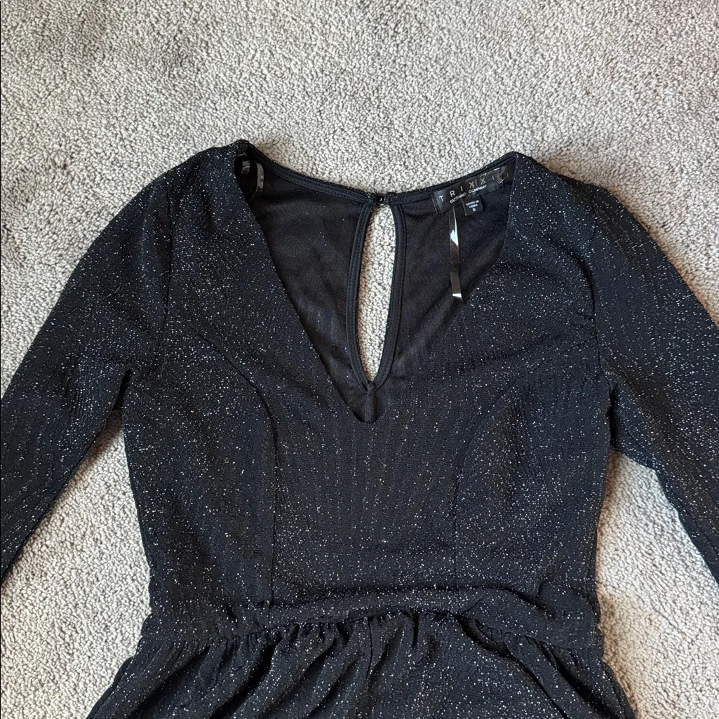 Trixxi Clothing Company Sparkle Black Romper SIZE S - Image 3