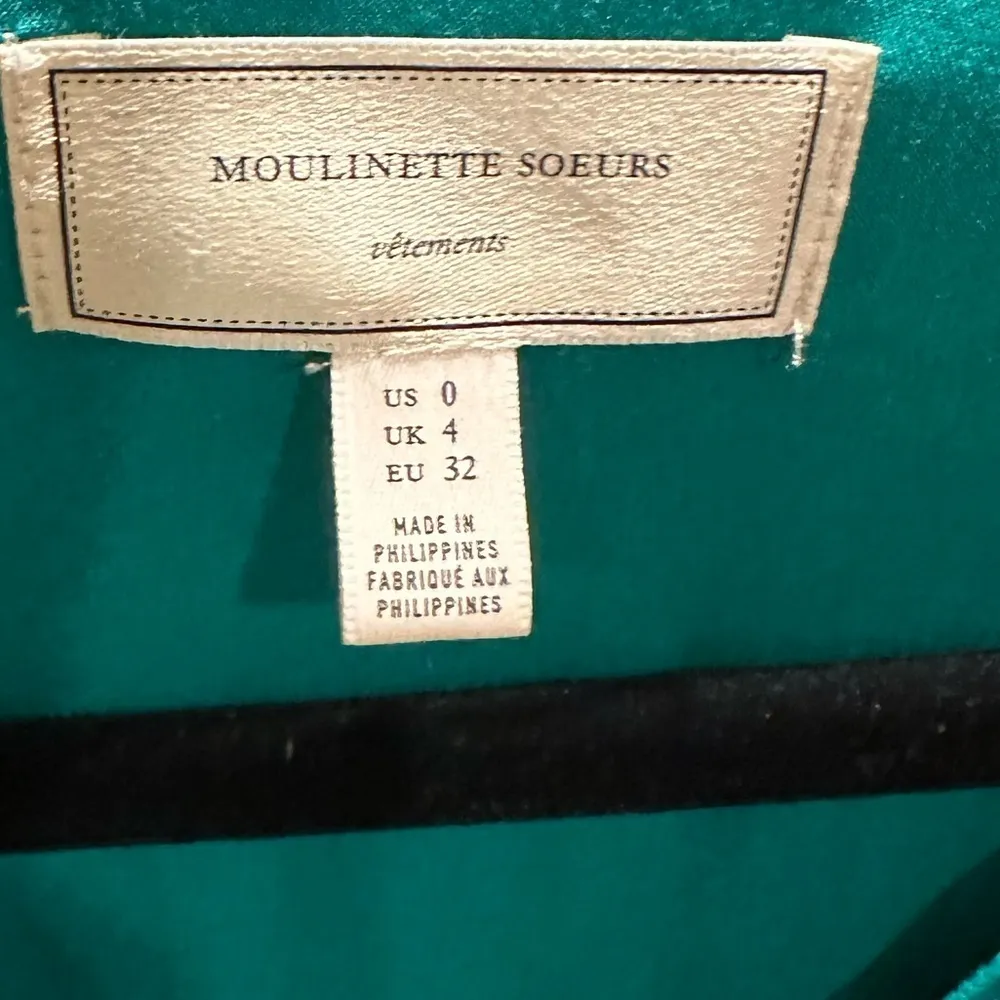 NEW ANTHROPOLOGIE MOULINETTE SOEURS EMERALD GREEN GINA DRESS 0 - Image 10
