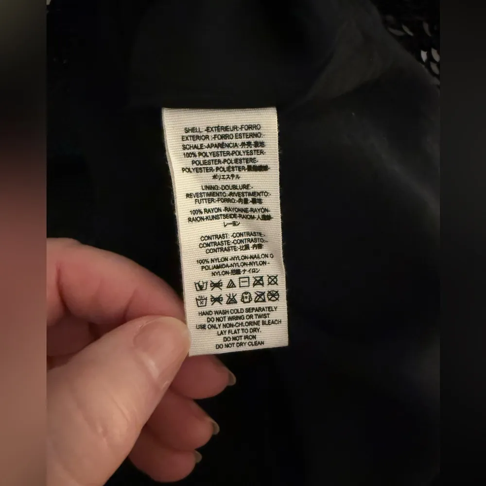 Free People Black Combo Sequin Mini Sheer V Top Party Cocktail Dress Sz XS NWT - Image 12