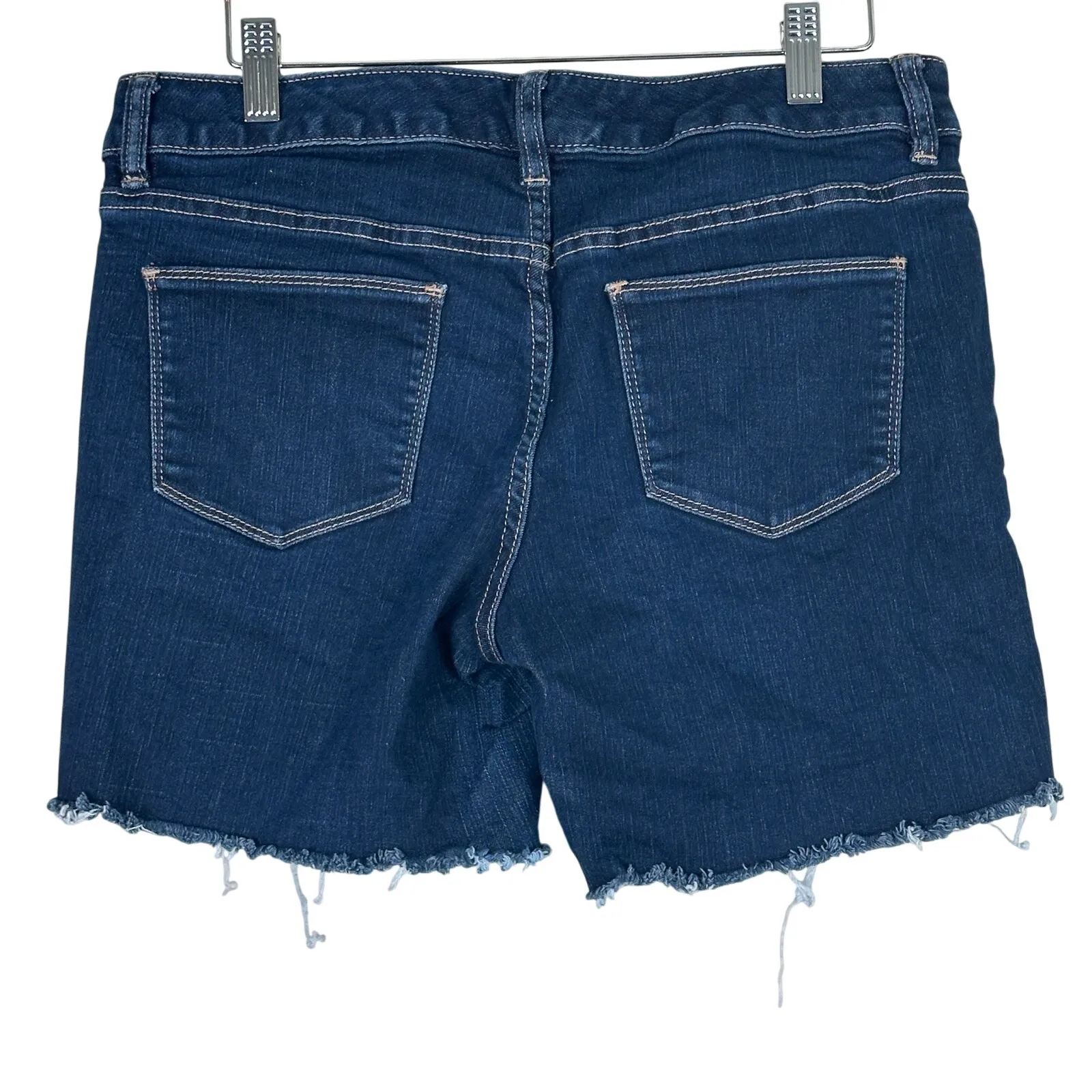 The Limited Denim Cutoff Shorts Womens 10 Dark Wash Frayed Hem Stretch Casual - Image 3