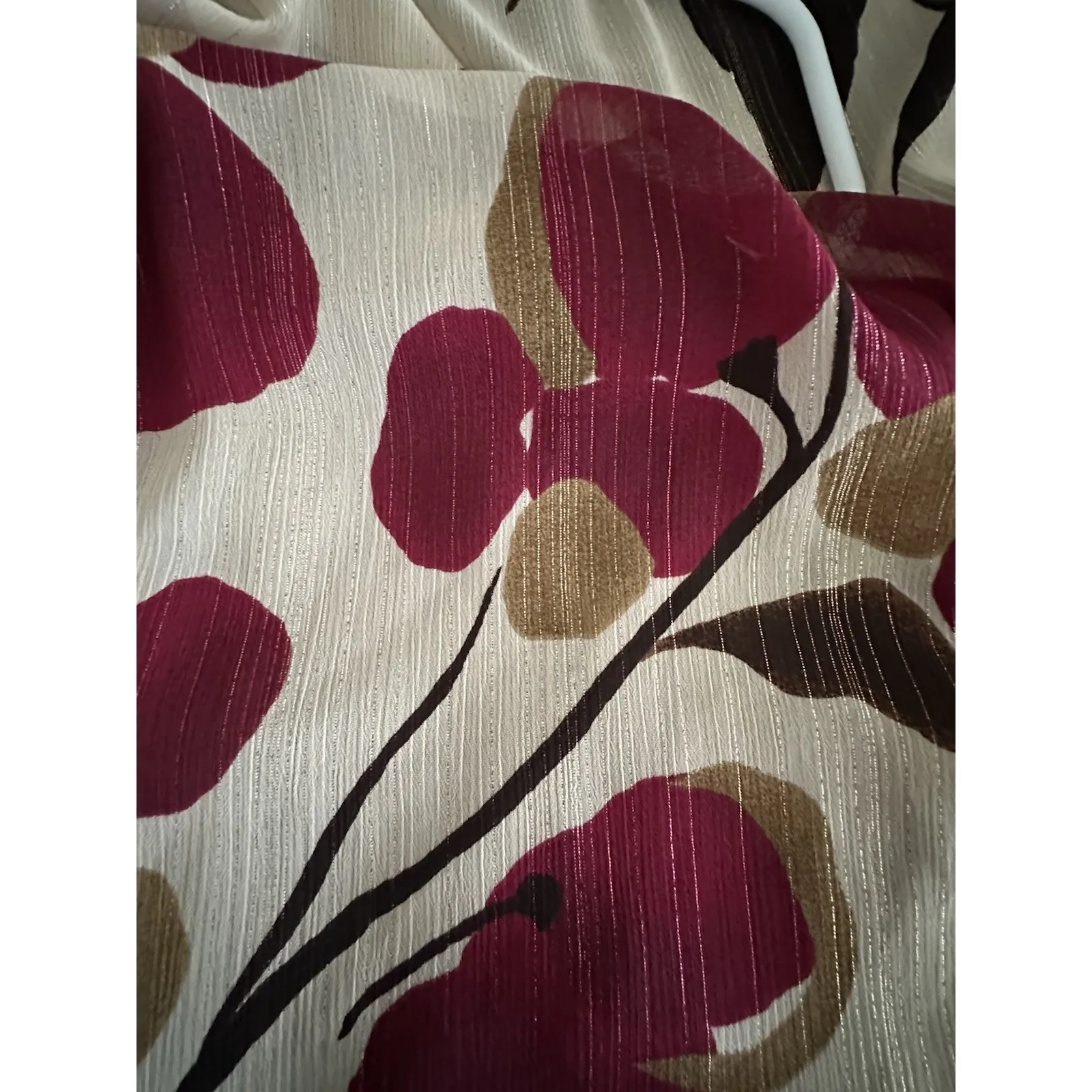 Y2K Vintage Babydoll Forest Fairy Floral Midi Dress Medium Brown Red Black Satin - Image 10