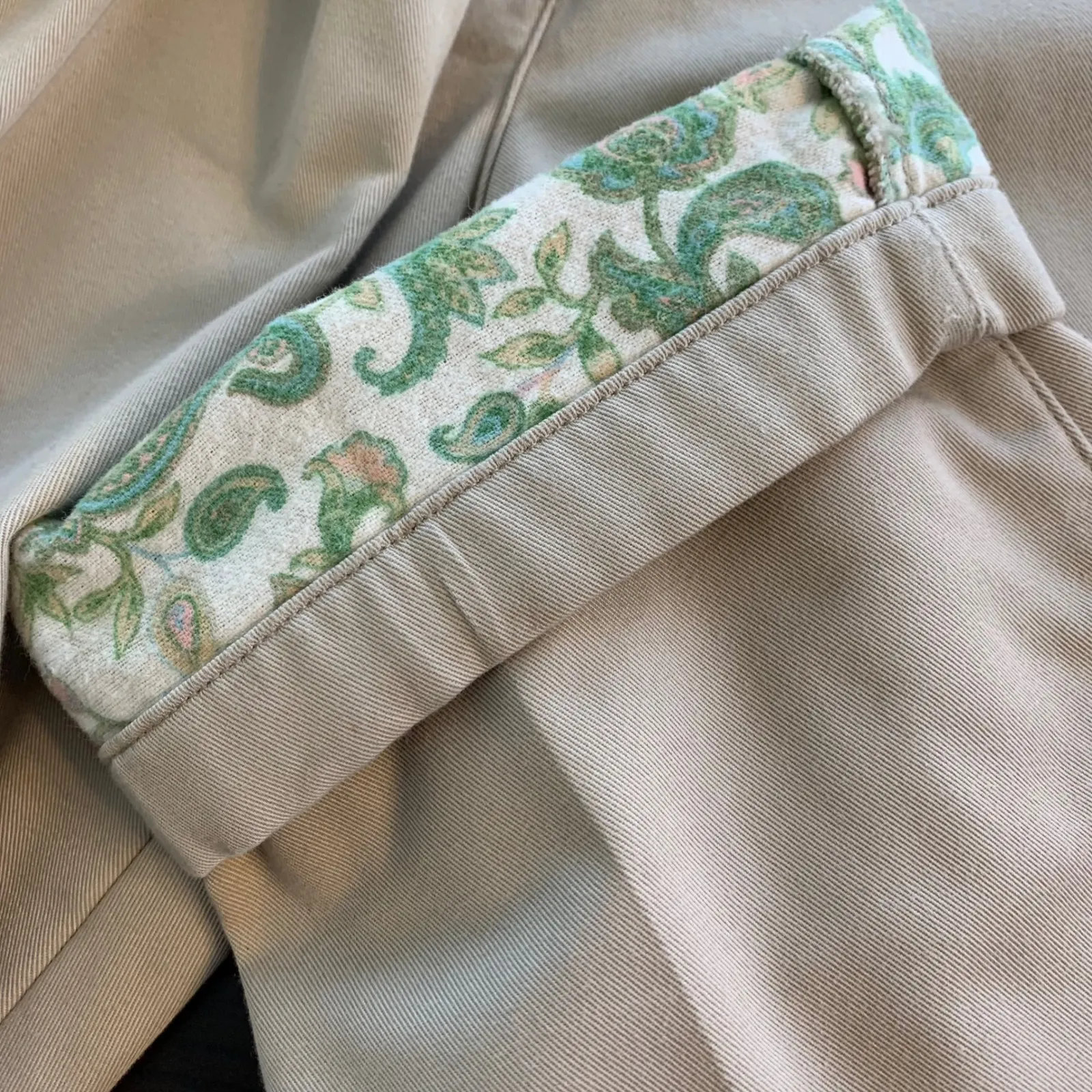 LL Bean Khaki Cotton Flannel Lined Pants Women 10 Petite Warm Preppy Retro Basic Tan Size 10P - Image 6