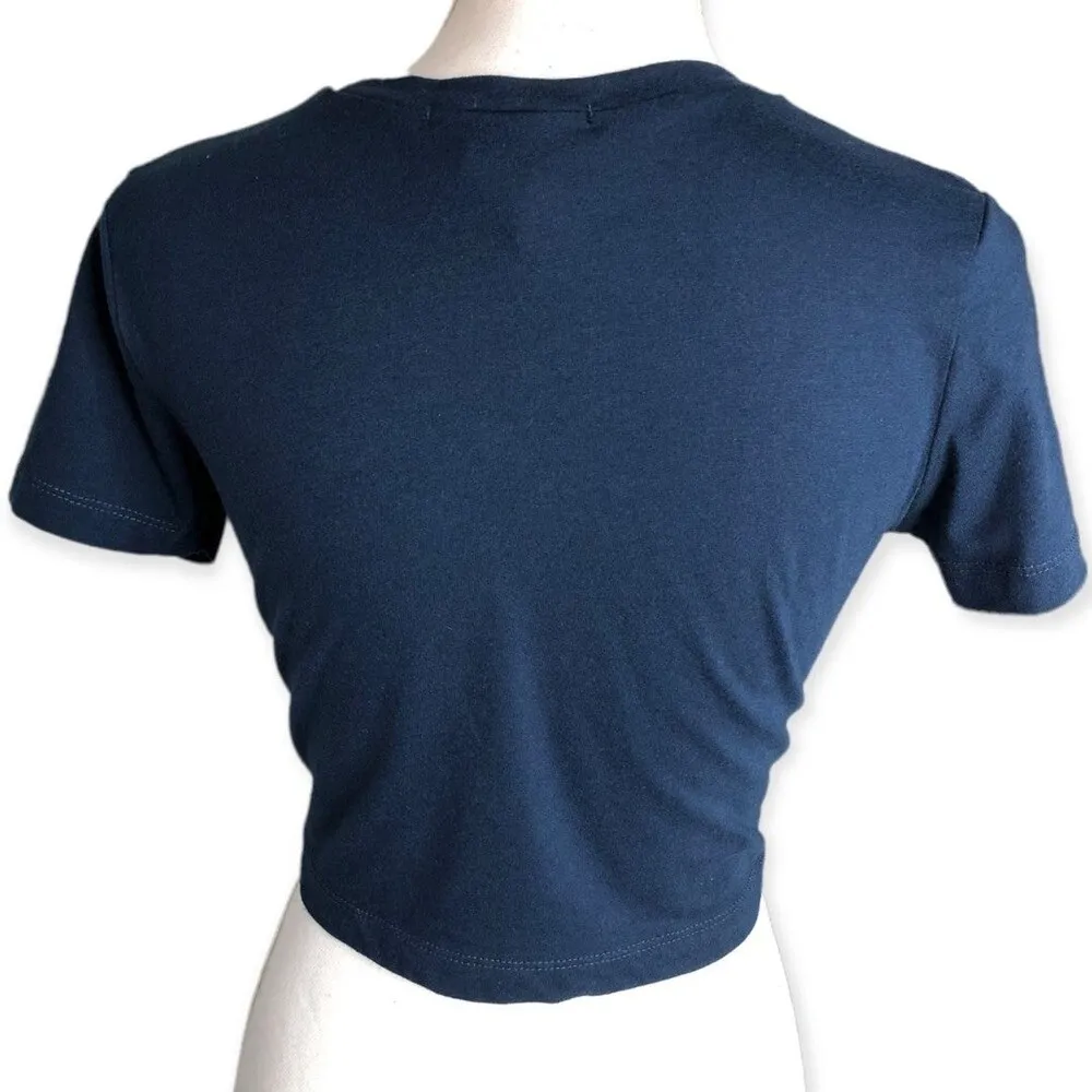 Rio of Stars Blessed Short Sleeve Crop Top Blue Size M - Image 3