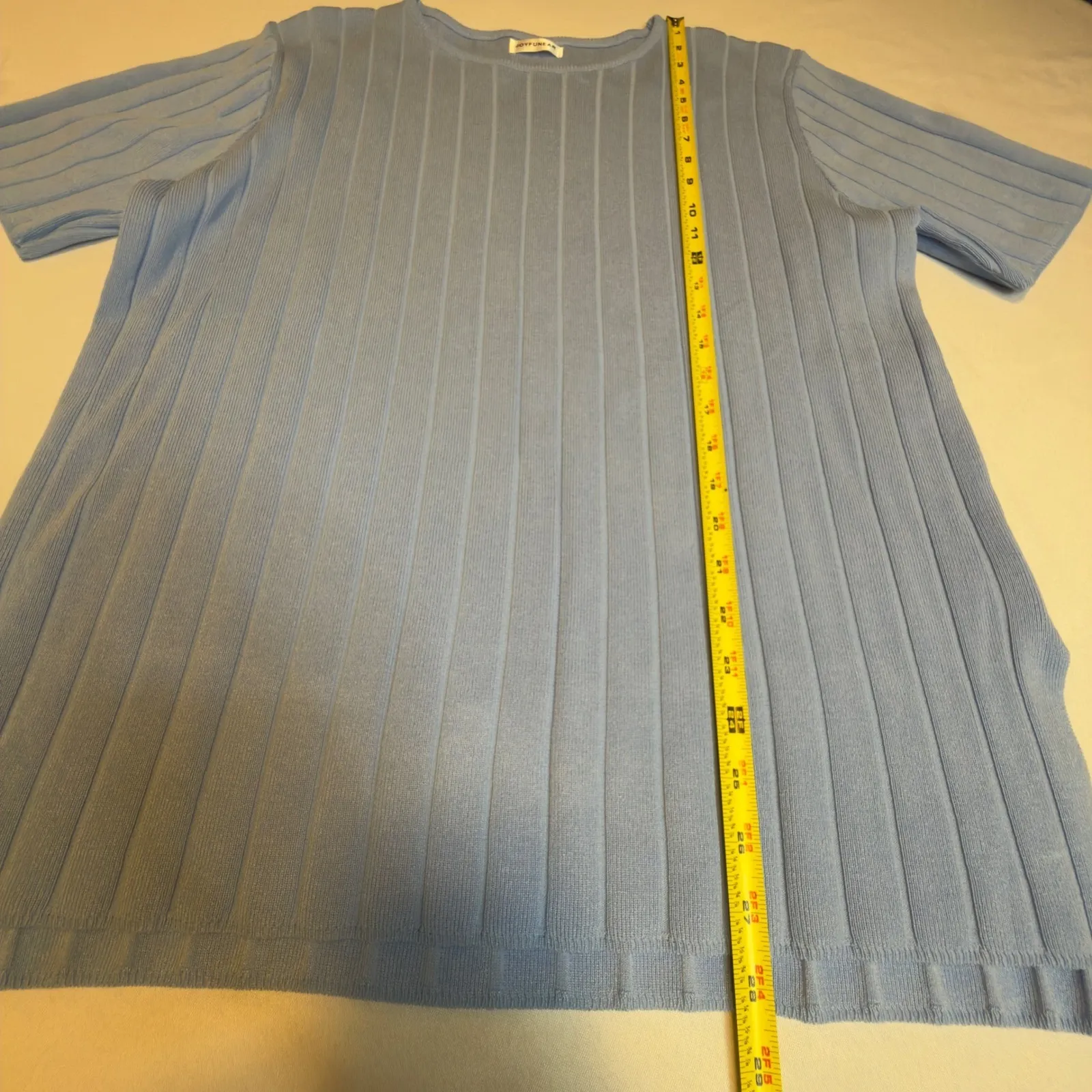 JOYFUNEAR Set Women Light Blue Ribbed Knit Two Piece Lounge Sweater Top Pants 2X Size XXL - Image 11