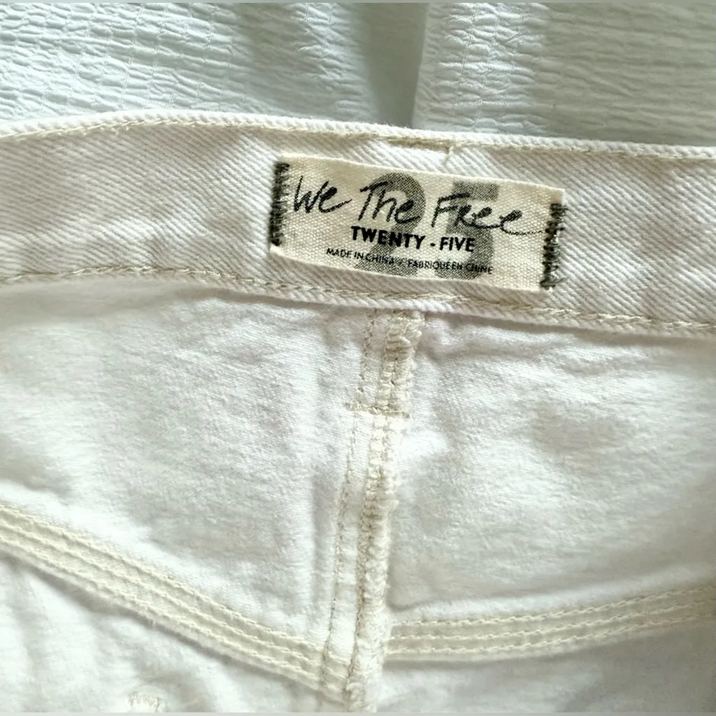 Free People We the Free Side Car Mini Skirt White Clay Denim Skirt Size 25 - Image 11
