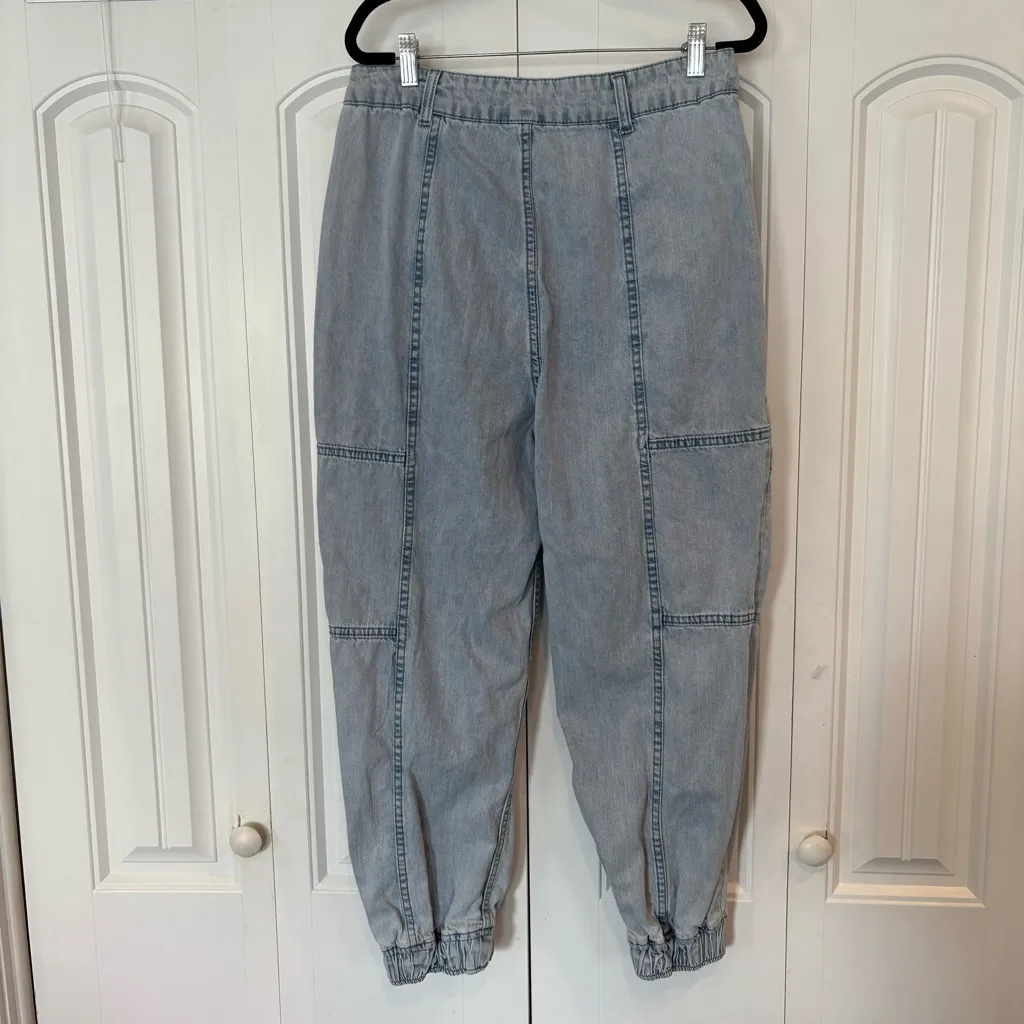 Hot Topic Denim‎ Cargo Joggers Size 11 - Image 2