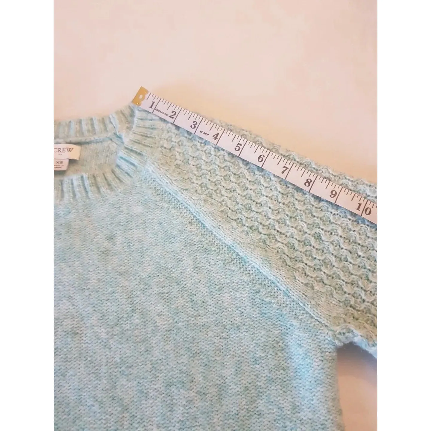 J.Crew Womens Sweater Size XS Honeycomb Balloon Sleeve Green Wool Blend Alpaca - Image 10