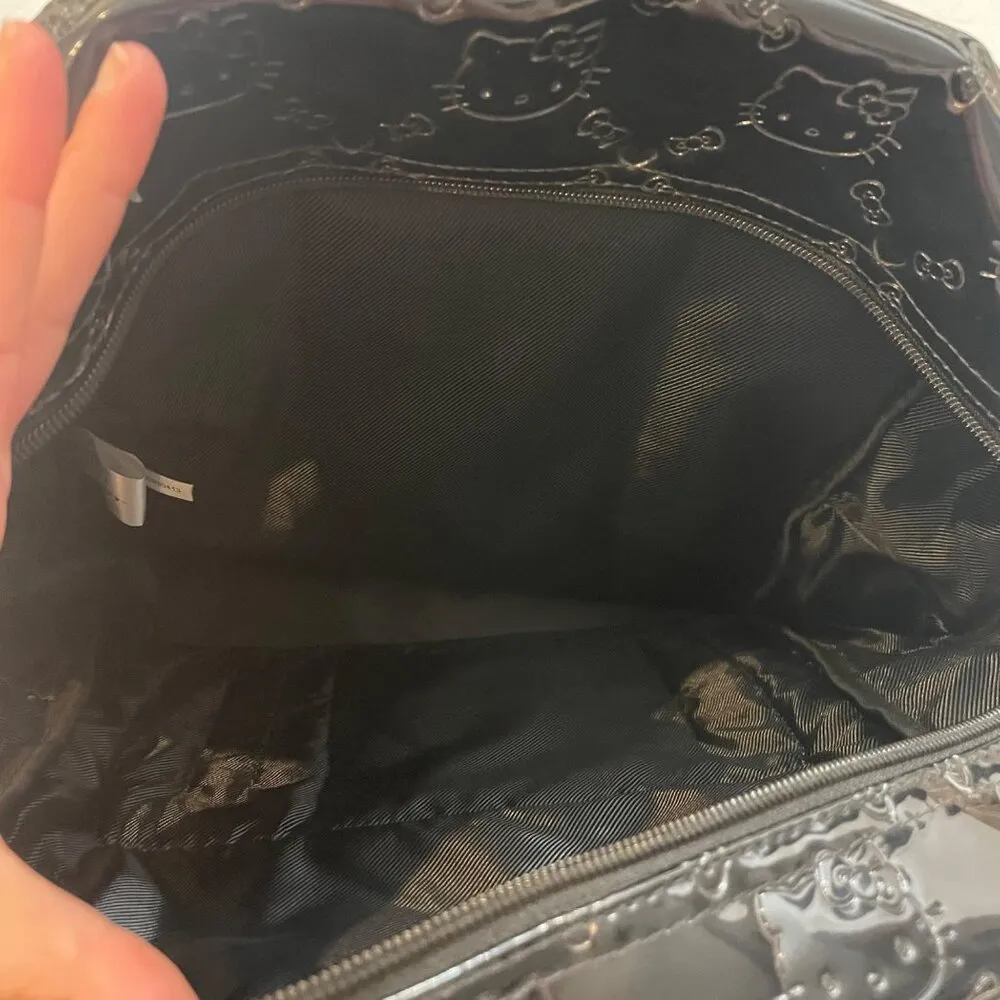 Loungefly Loves Hello Kitty Black Faux Patent Leather Backpack - Image 7