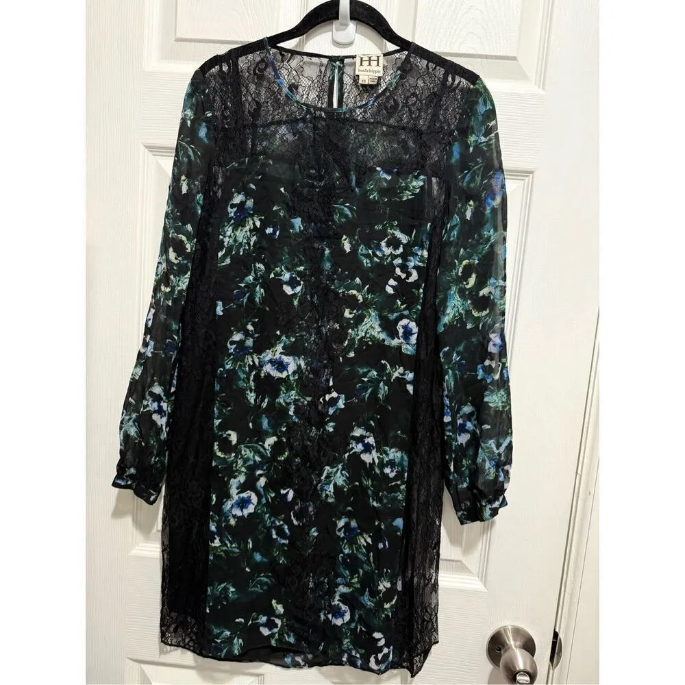 Haute Hippie tangled up in blue silk dress size XS - Image 3