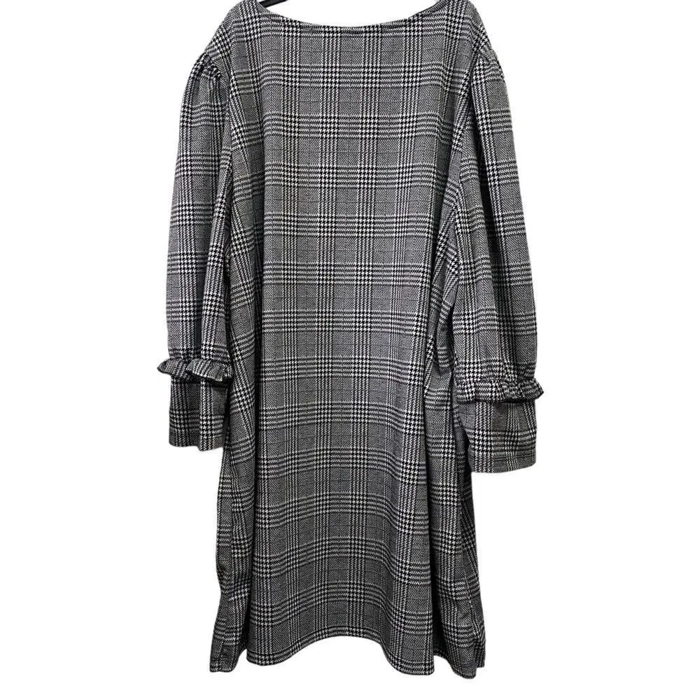 Massini Plus Sz 3X plaid black & white Houndstooth Print dress - Image 5