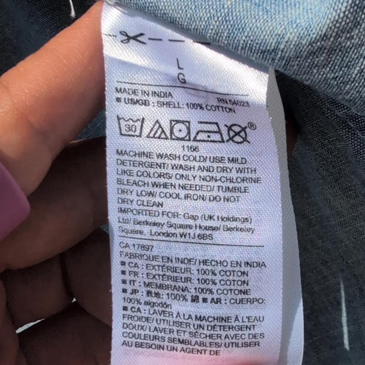 NWT GAP Boyfriend Fit Chambray 1/4 Button Shirt - Image 12