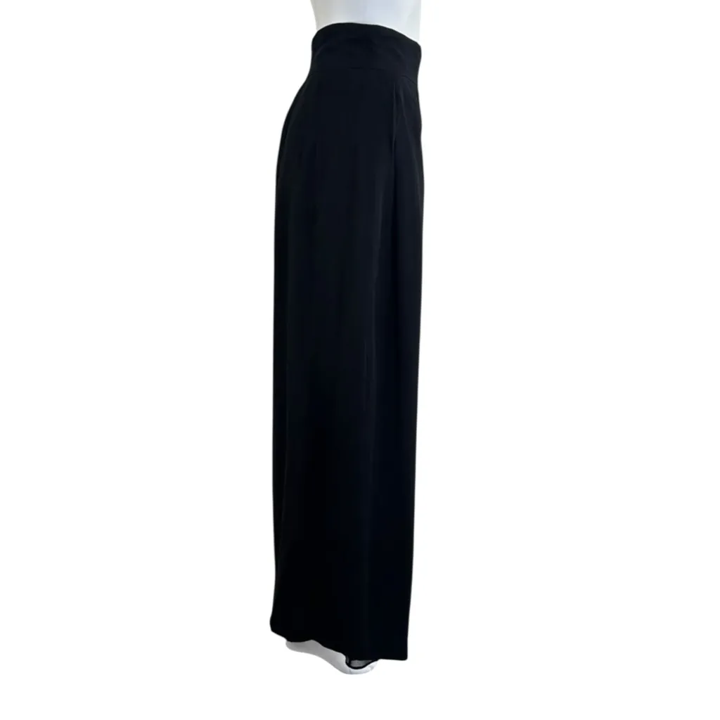 Carmen Marc Valvo Black 100% Silk Pants Size 4 - Image 2