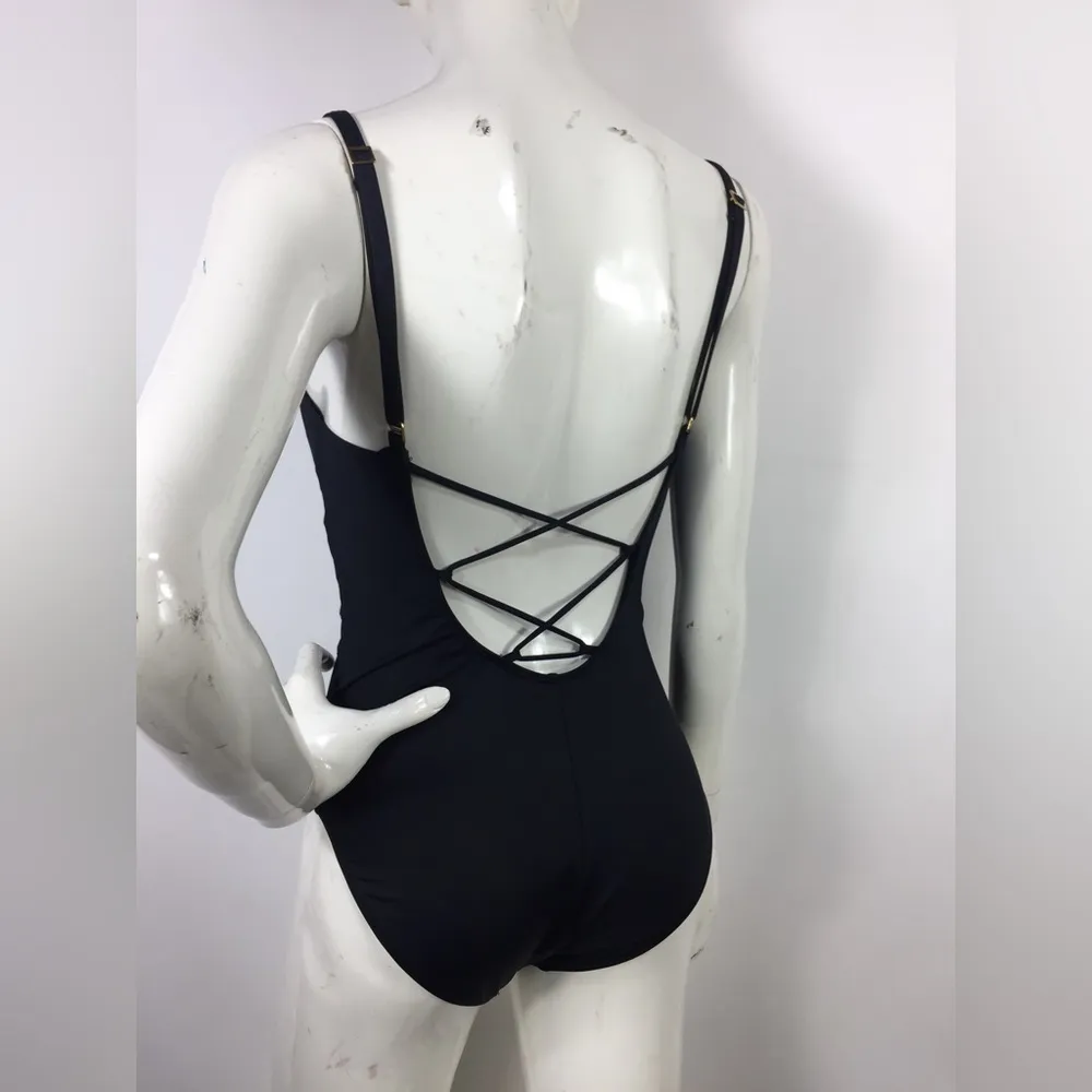 La Blanca Strappy One Piece Swimsuit 6 Black - Image 5