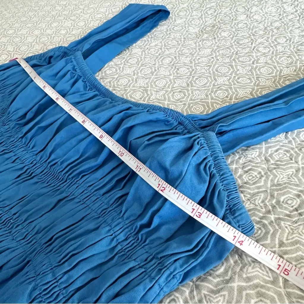 PINCH Royal Blue Ruched Tank Midi Dress Milkmaid Cottagecore Size L Size L - Image 10