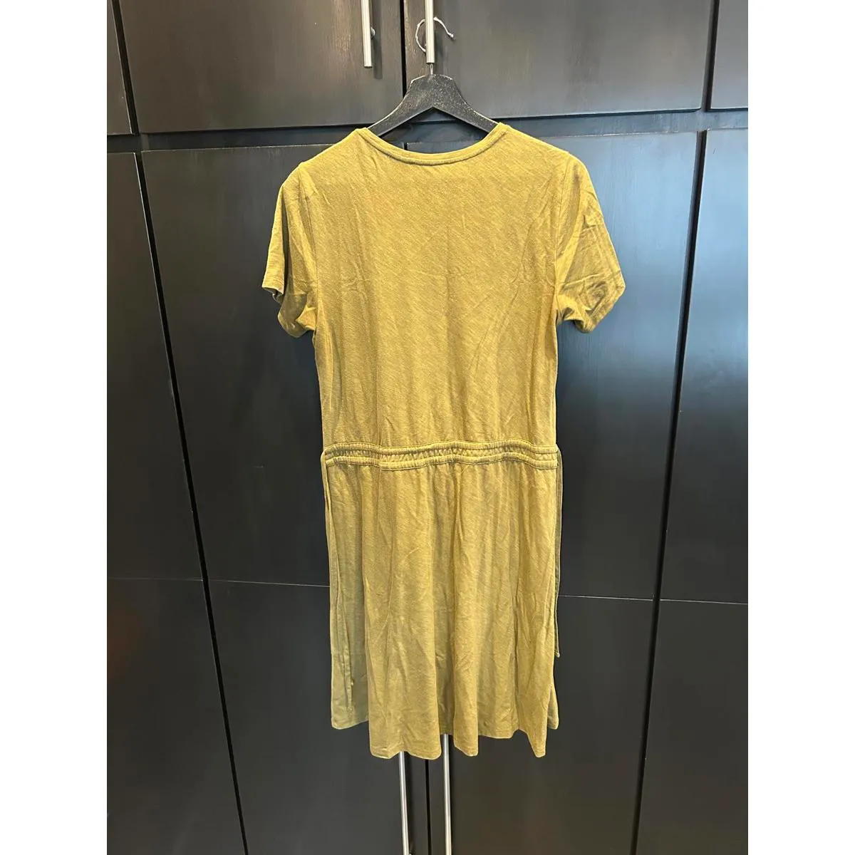 Theory Casual Short Sleeve Dress in Olive Green, Size L - Image 3