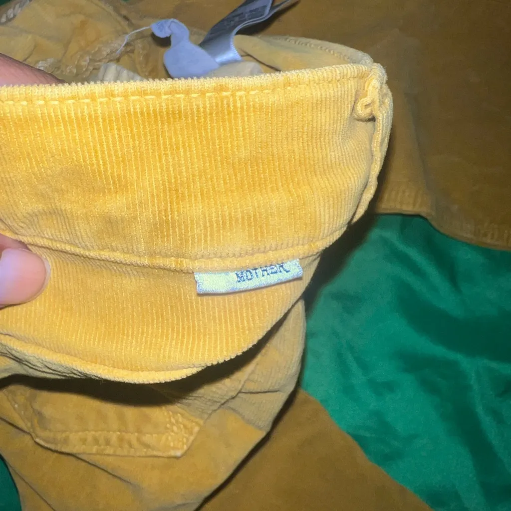 MOTHER Mustard Mid Rise Dazzler Ankle Straight Leg Corduroy Pants size 29 - Image 11