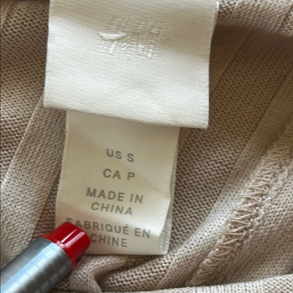 H&M Beige Ribbed Long Sleeve Blouse - Image 6