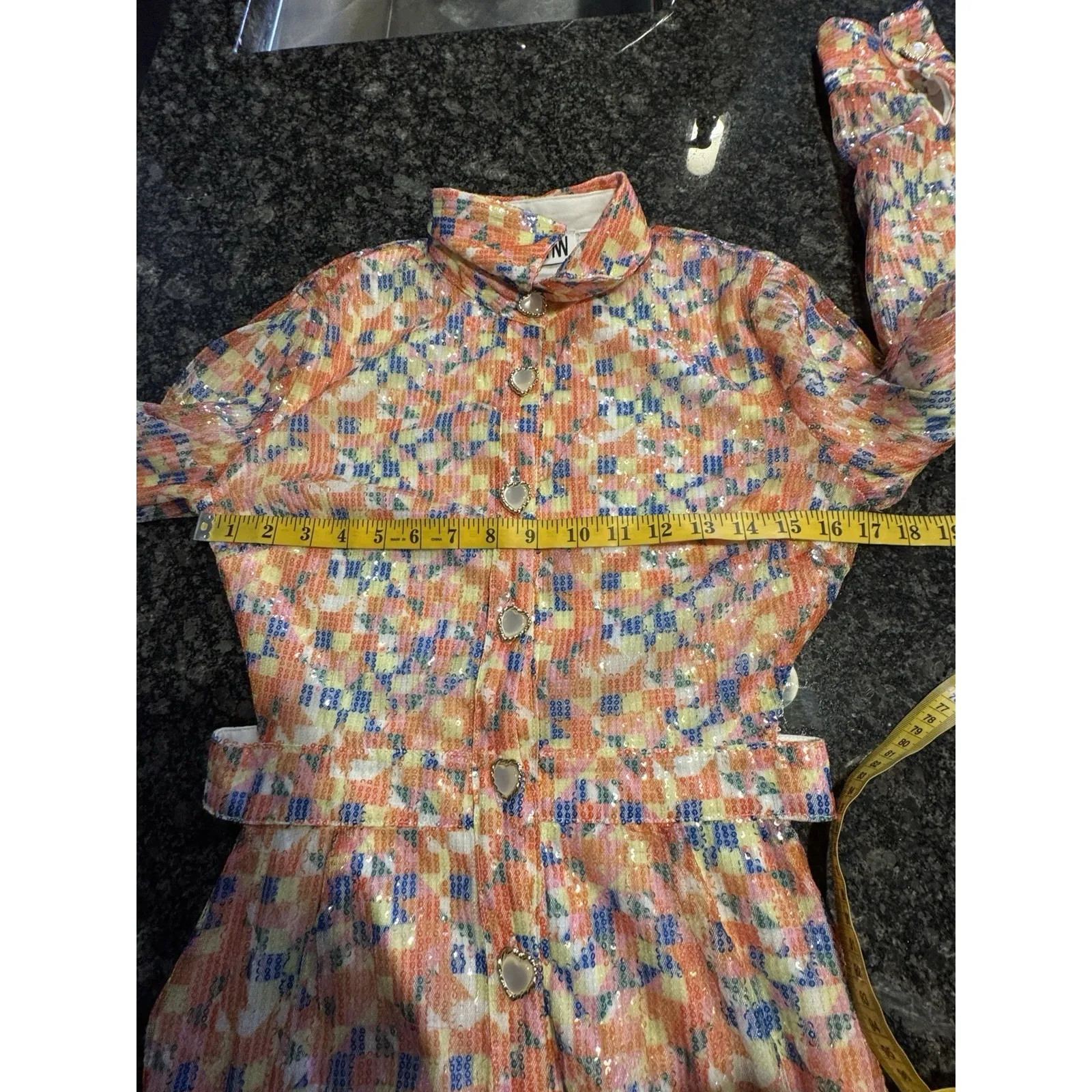 Amylynn POPPY JUMPSUIT All Over Sequins Cut Out Party Club Retro Size Small - Image 11