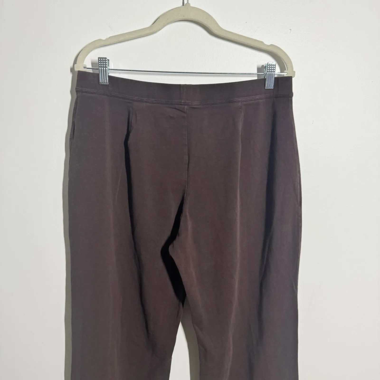 L.L.Bean Cotton Pull On Pants Women L Chocolate Brown Layer Minimal Gorpcore - Image 6