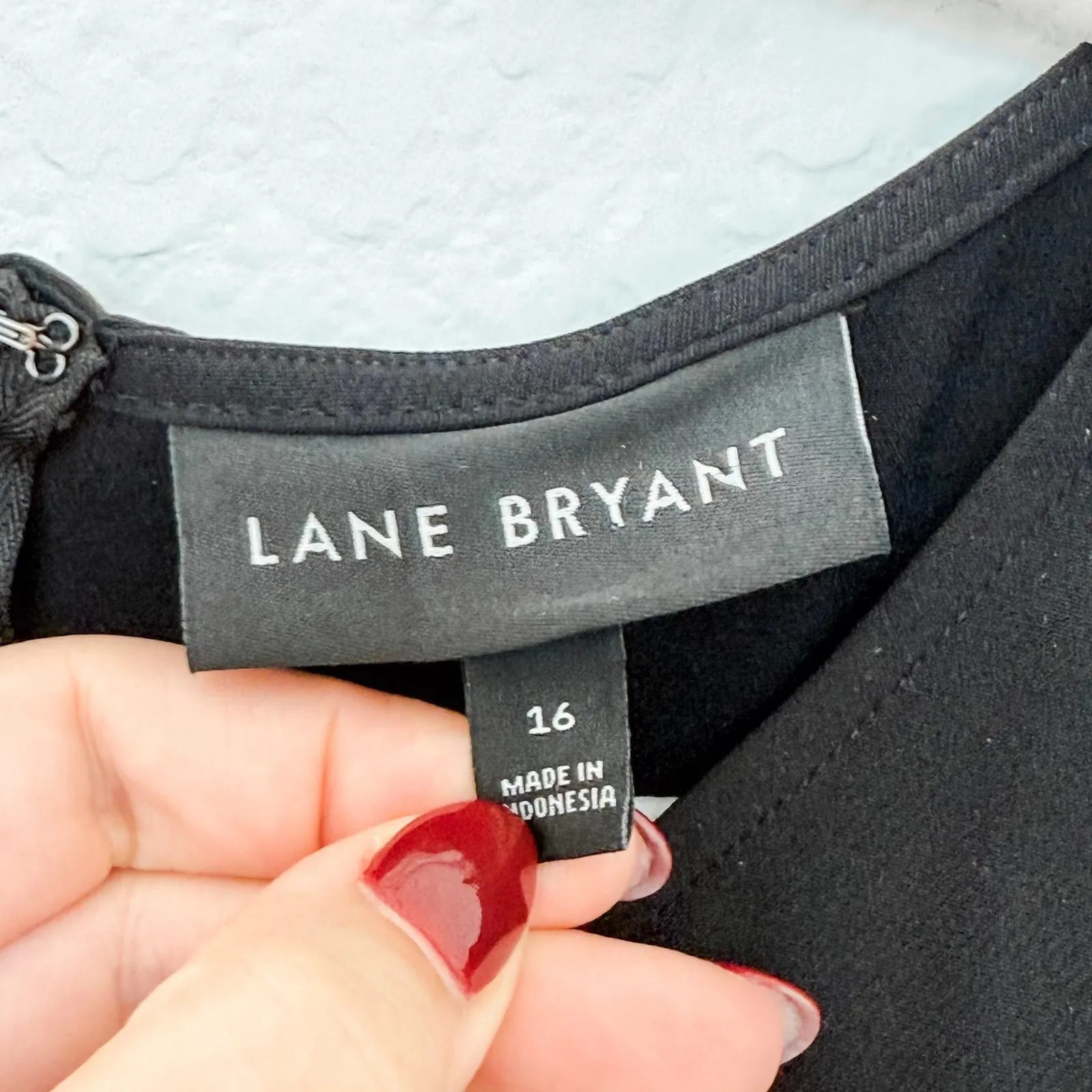 Lane Bryant Womens Jumpsuit Size 16 Black Short‎ Sleeve Wide Leg Minimalist Chic - Image 5