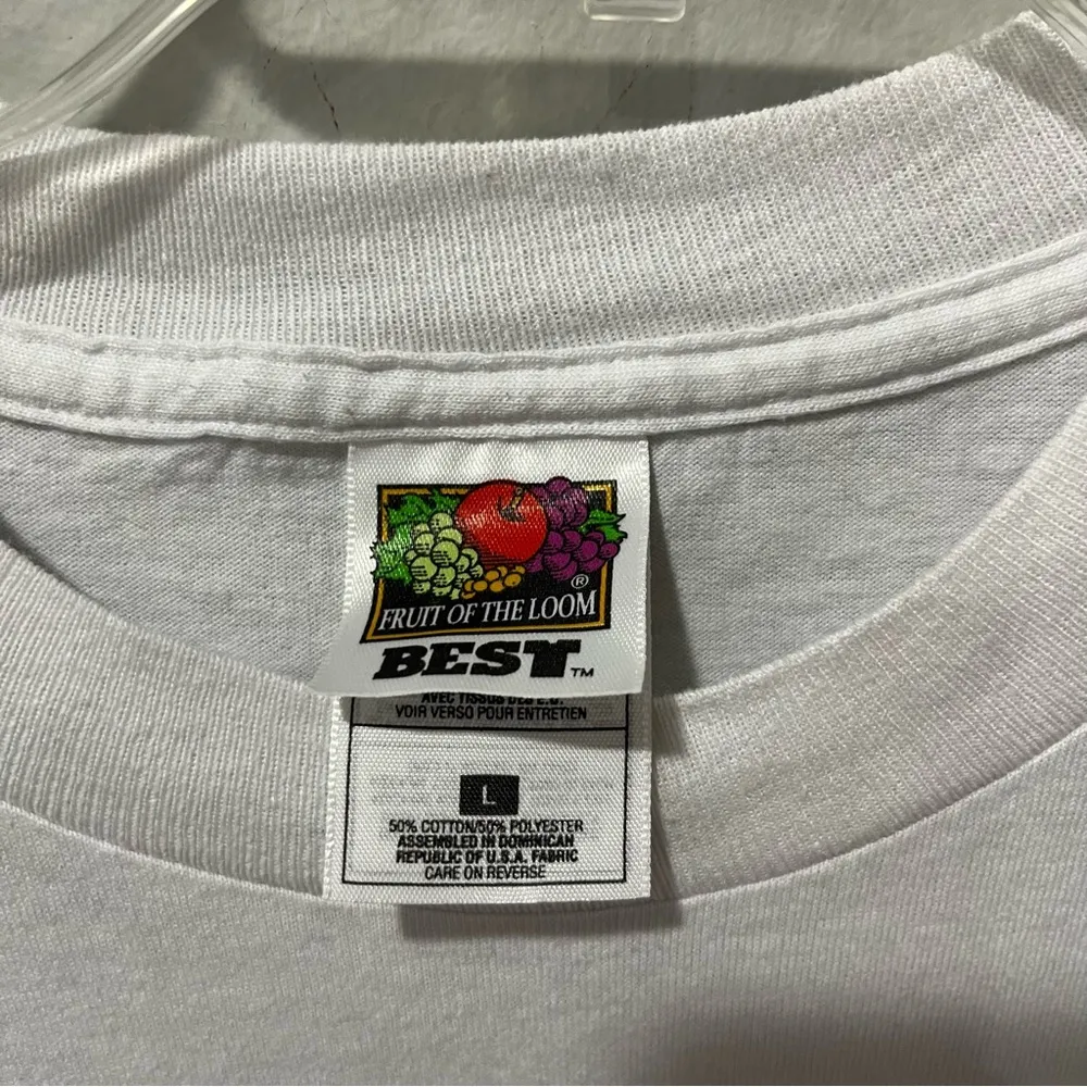 Vintage Fruit of the Loom Short Sleeve tshirt rose butterfly Large Puffy Glitter - Image 6