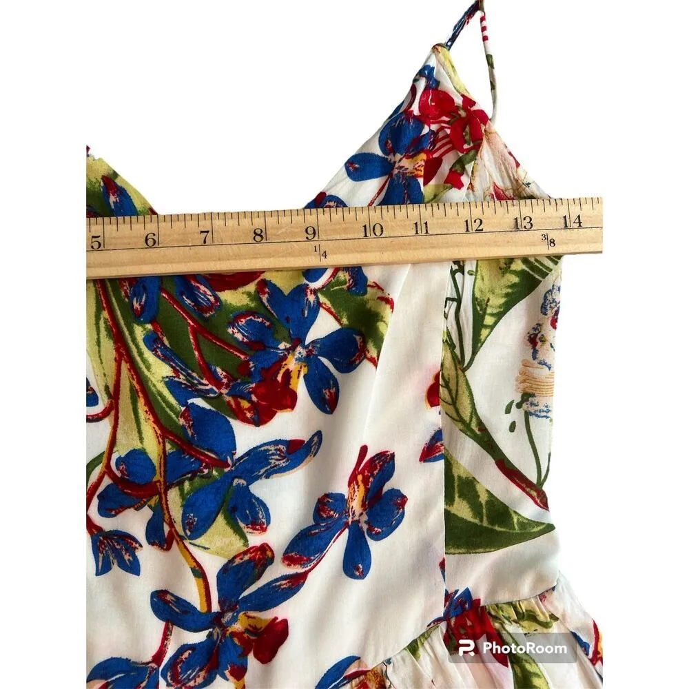 Jenn & Jo Tropical Floral Spaghetti Strap Romper Shorts Size L Hawaiian Red Size L - Image 5