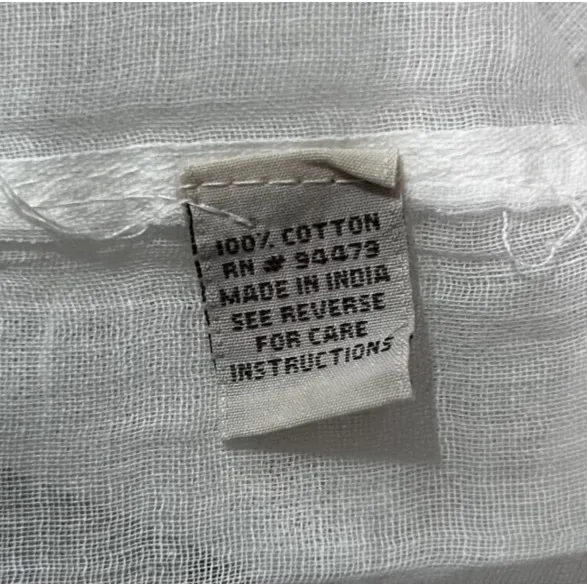 Magic Womens Strapless Maxi Dress‎ 1X White Cotton Floral Boho Smocked Cottage - Image 9