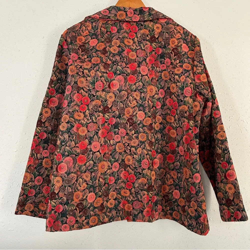 Vintage So Aida! San Fransisco Jacket Floral Tapestry Art to Wear Unique Medium - Image 4