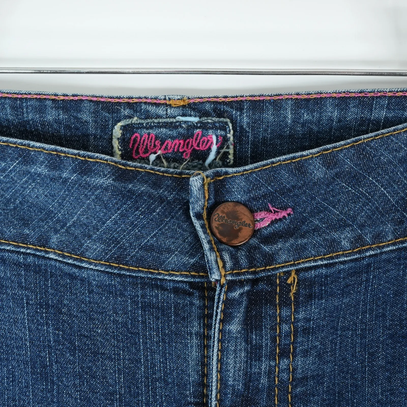 Wrangler Jeans Womens 15/16x34 Blue Premium Patch Sunshine Day Mae Retro 9MWZSD - Image 5