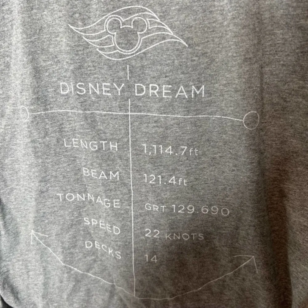 Disney Cruise Line Disney Dream women's short sleeve gray t-shirt size large - Image 3