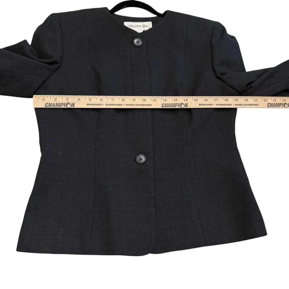 Jones New York Women's Blazer Classic Black Jacket Size 12 Business Casual - Image 5