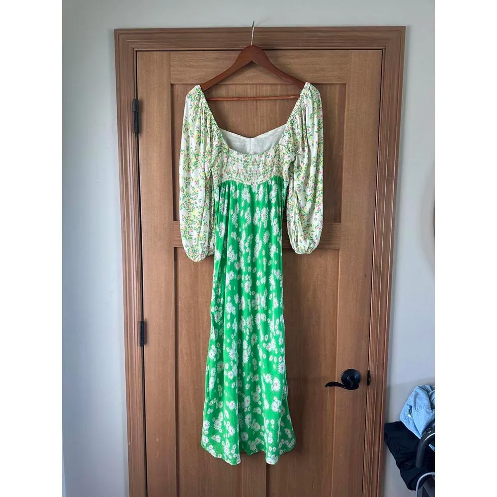 RIXO x Target Green Daisy Floral Puff Sleeve Midi Swing Dress Women’s size 4​ - Image 8