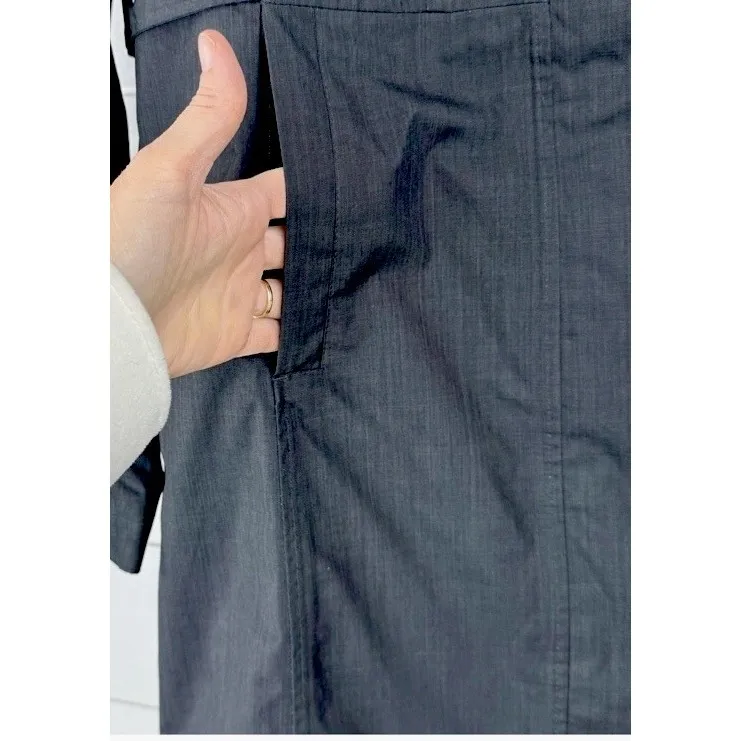 Kirkland Women's Sz Small Hooded Water Resistant Trench Coat Rain Jacket Dk Gray - Image 11