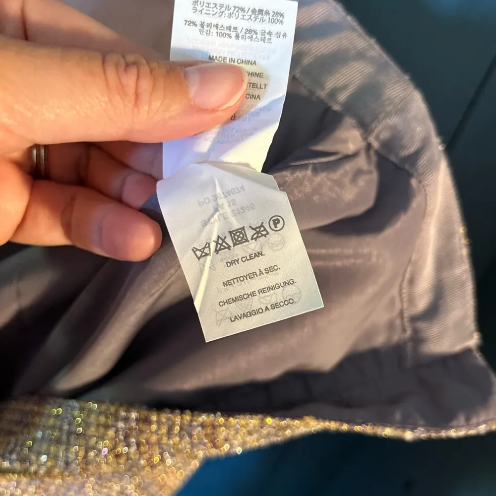 Like New (NWOT) J. Crew Metallic Tweed Skirt w/ Front Gold Zipper, Sz 8 - Image 7