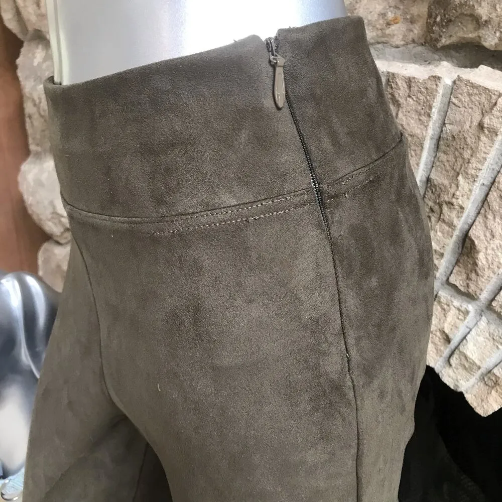 Splendid Faux Suede Pull on Skinny Green High Rise Pants Women’s Size Large - Image 5