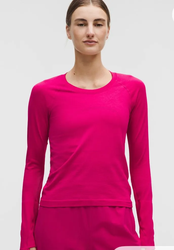 Lululemon Swiftly Tech Long Sleeve 2.0 *Race Top Sz 4 Calypso Pink - Image 1