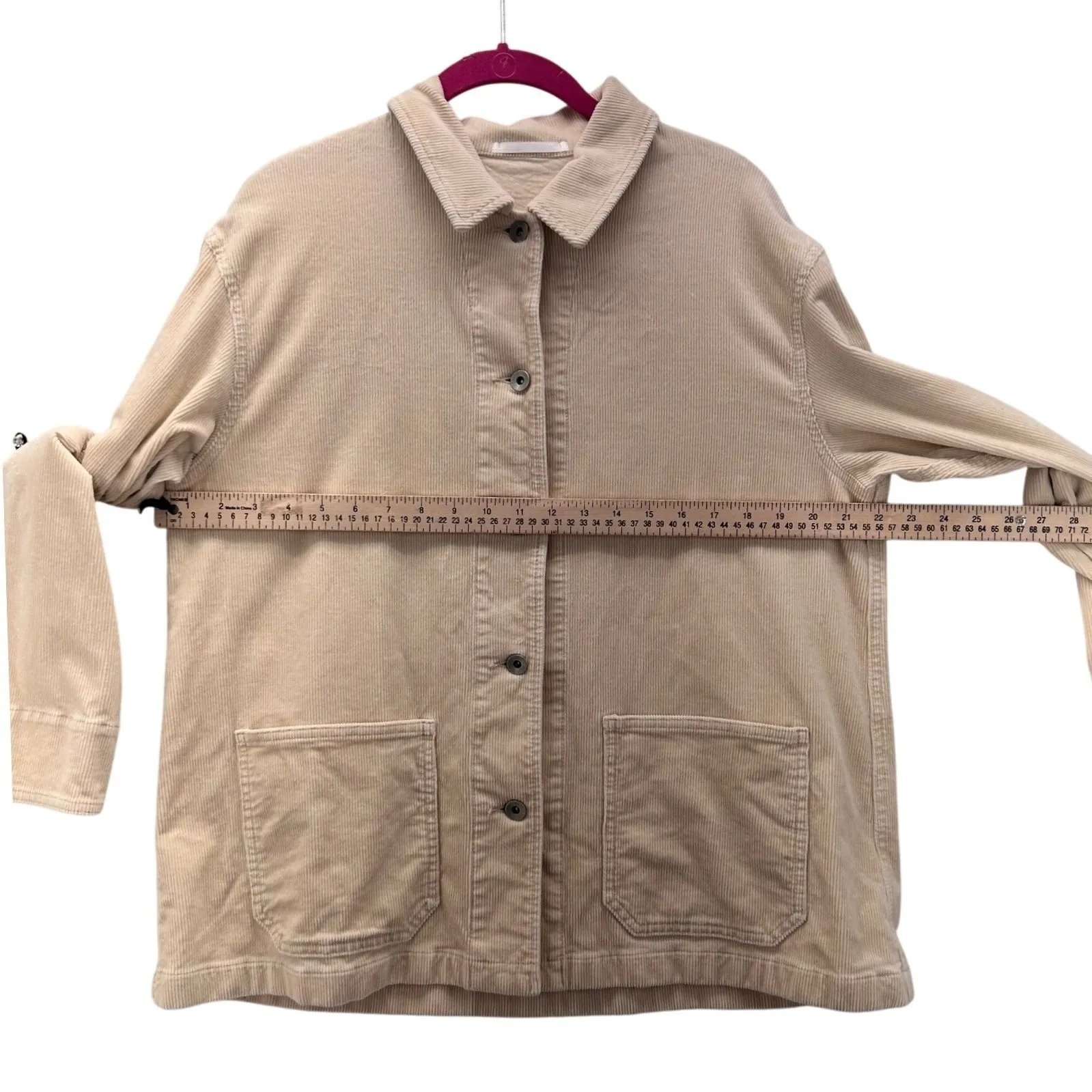 Uniqlo Chore‎ Coat Medium Jacket Corduroy Minimalist Simple Button Down Pockets - Image 13