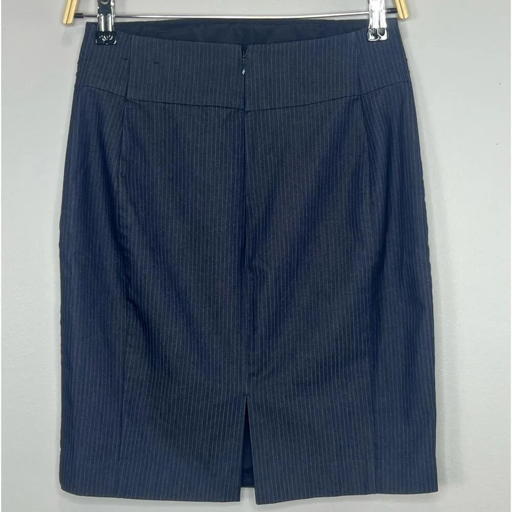 Express Blue Pinstripe Pencil Skirt Size 2 Business Casual Office Siren - Image 3
